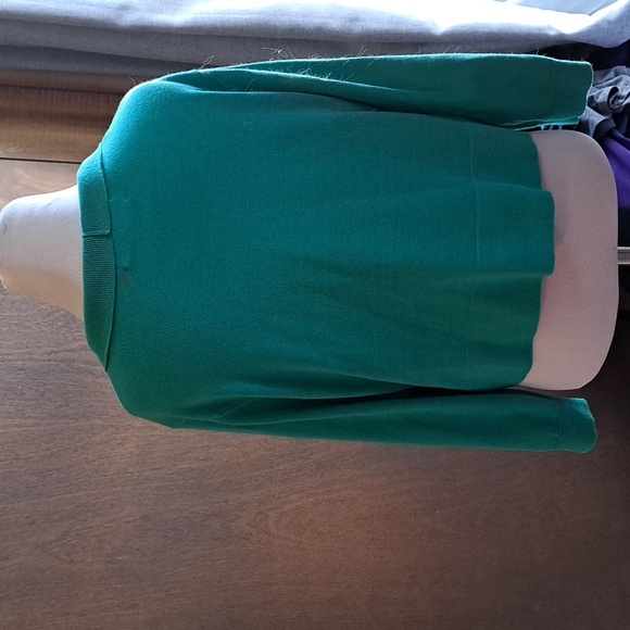 Cropped green sweater,  Black Label by Evan-Picone, size XL - Picture 4 of 5